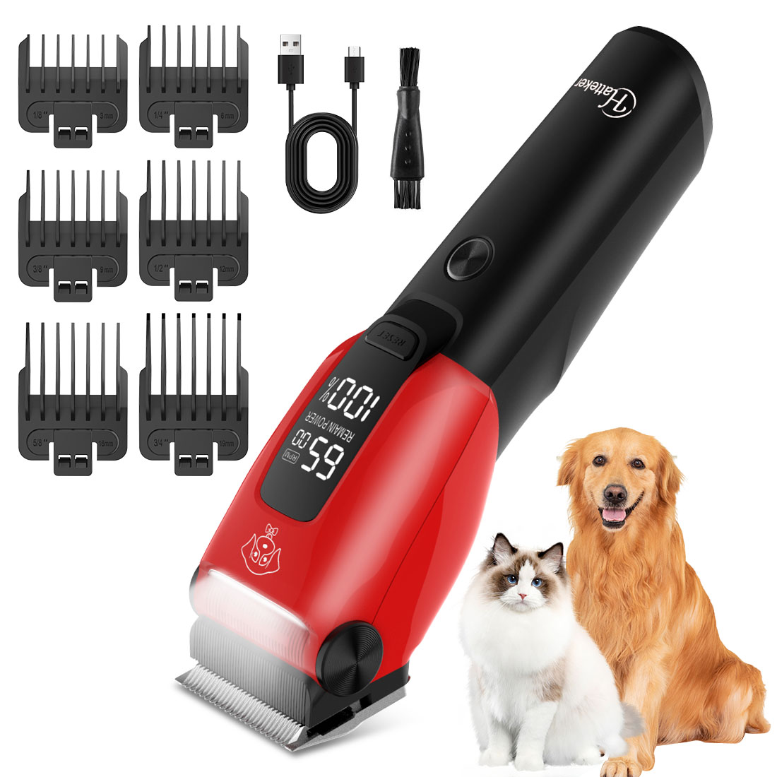 Hair Clipper Professional - Hatteker Electric Pet Hair Clipper for