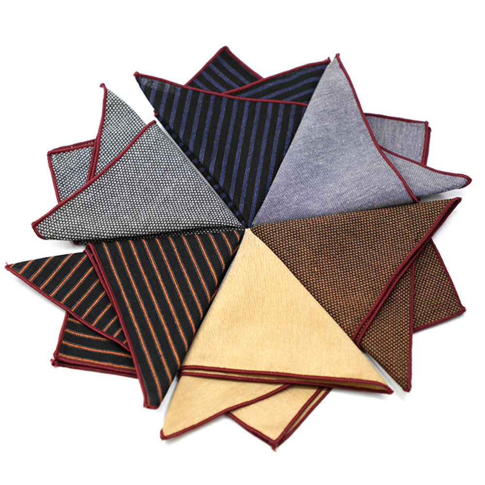 Solid Striped Brown Pocket Squ - đánh giá và giá Men'S Grooming For Wedding