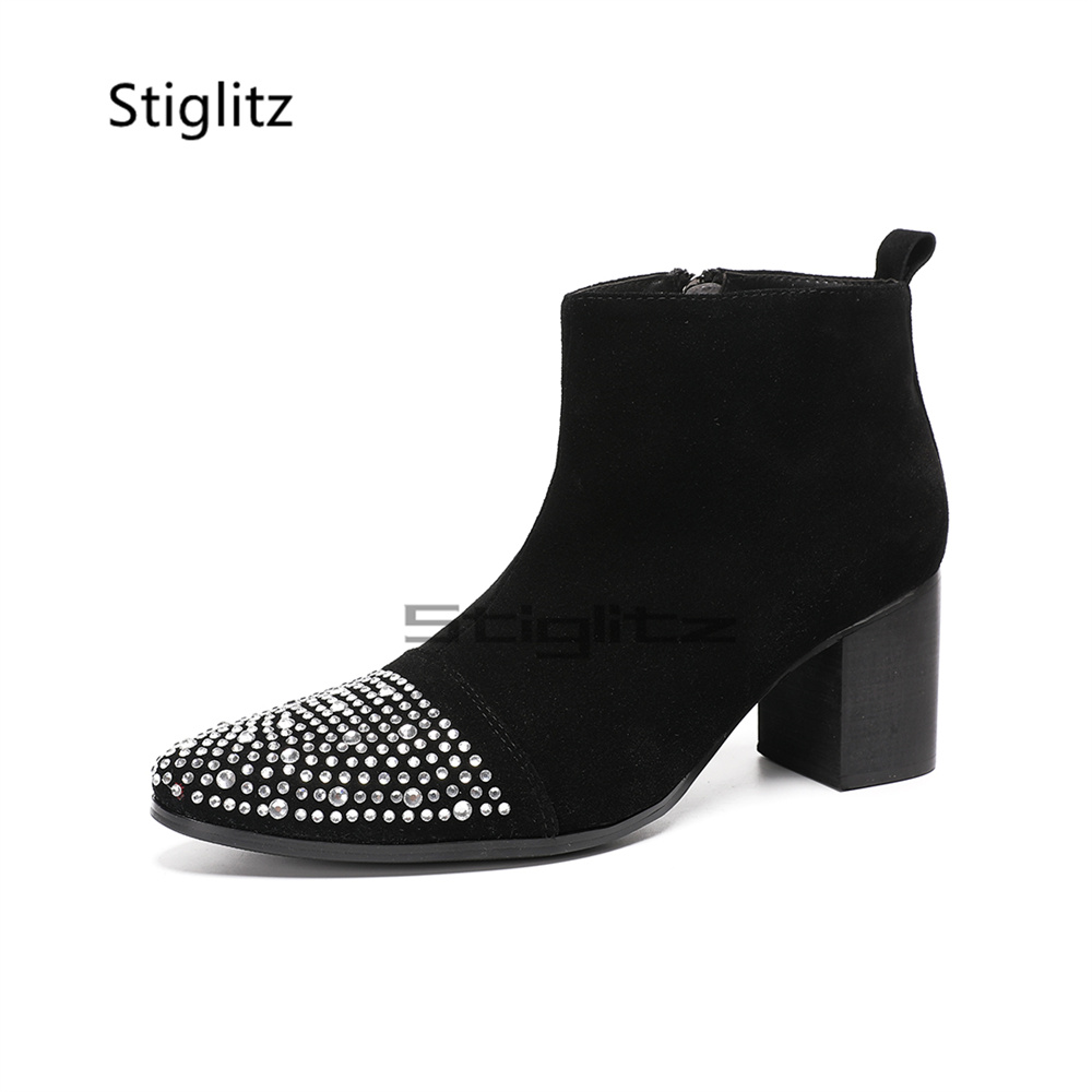 Rhinestone Pointed Toe Chelsea - đánh giá và giá Men'S Grooming For Wedding