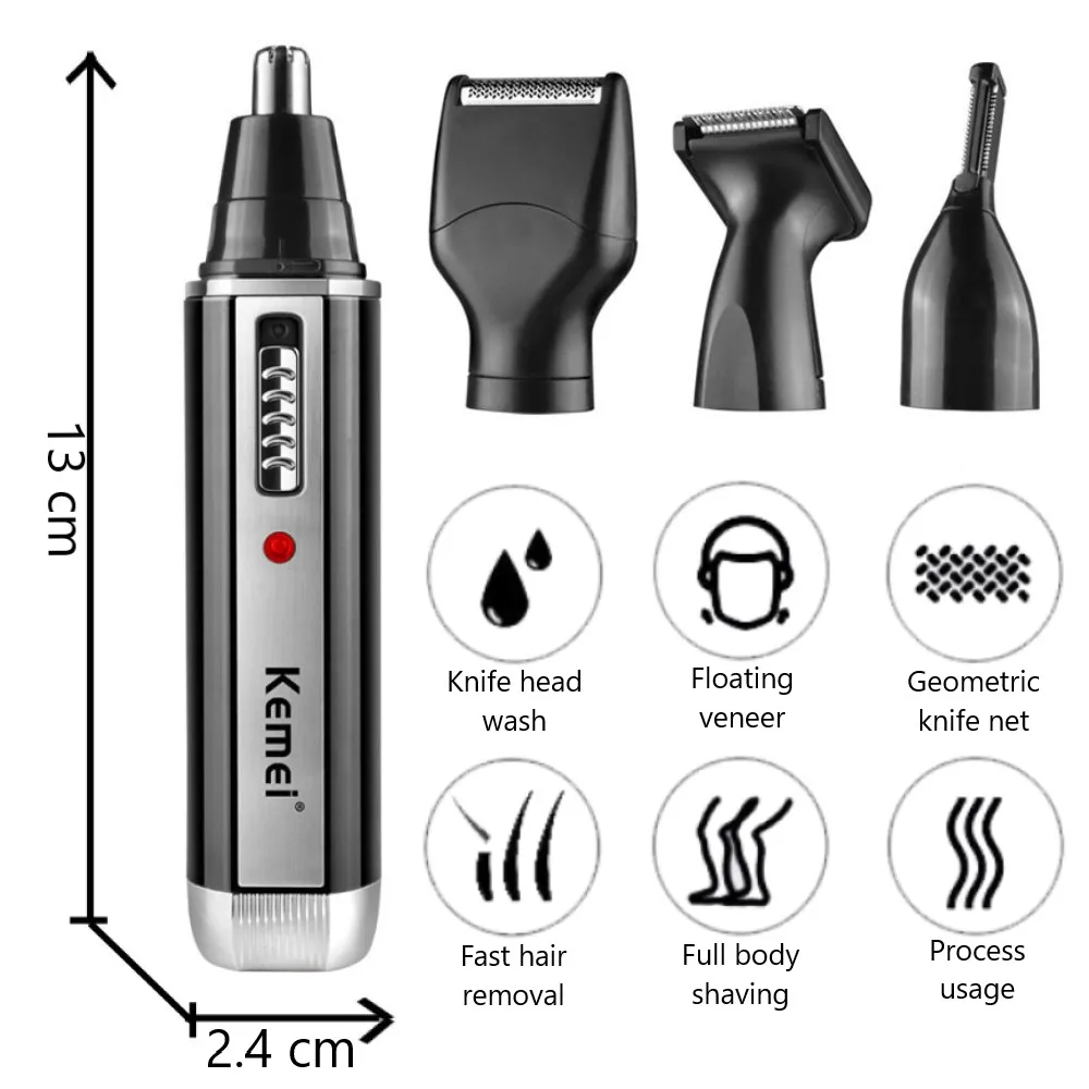 Kemei 4 in 1 trimmer for men E - đánh giá và giá Men'S Grooming Nose And Ear