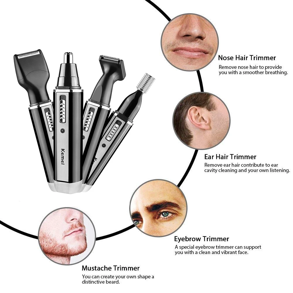 Kemei 4 in 1 trimmer for men E - đánh giá và giá Men'S Grooming Nose And Ear