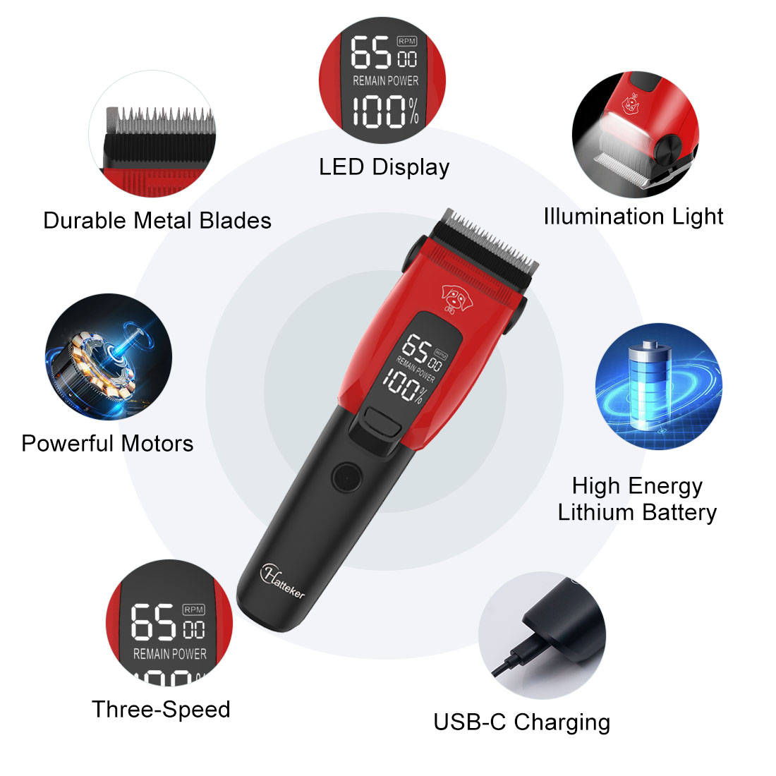 Hatteker Electric Pet Hair Cli - đánh giá và giá Hair Clipper Professional
