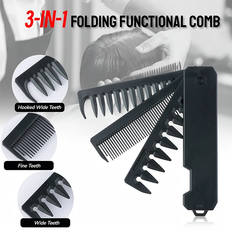 3-in-1 Folding Beard Comb for  - đánh giá và giá Mens Grooming Box