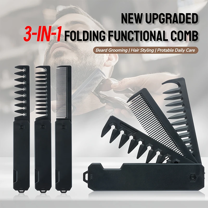 3-in-1 Folding Beard Comb for  - đánh giá và giá Mens Grooming Box