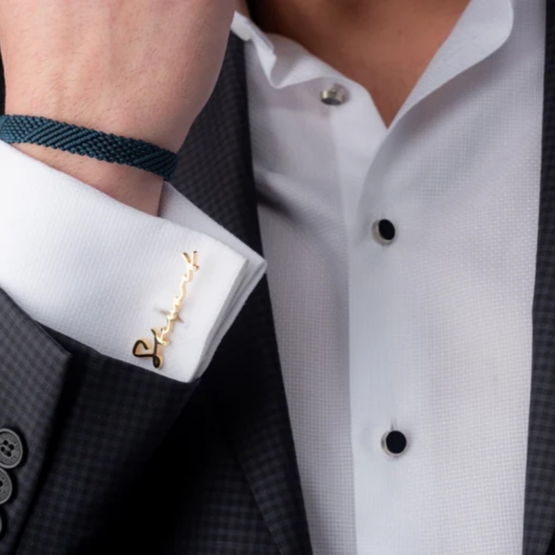 Custom Name Cufflinks 18K Gold - đánh giá và giá Men'S Grooming For Wedding