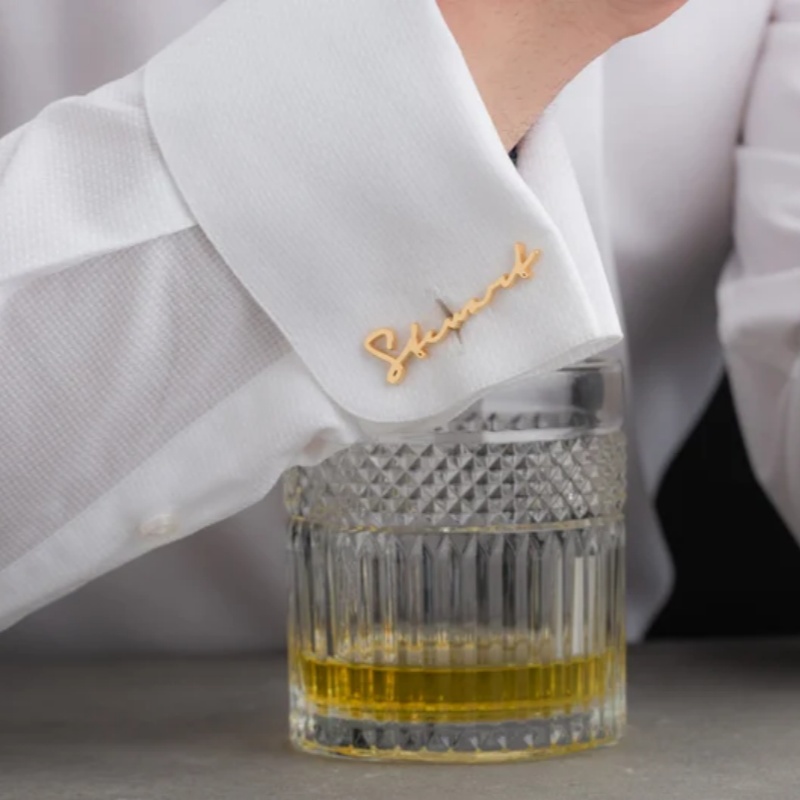 Custom Name Cufflinks 18K Gold - đánh giá và giá Men'S Grooming For Wedding