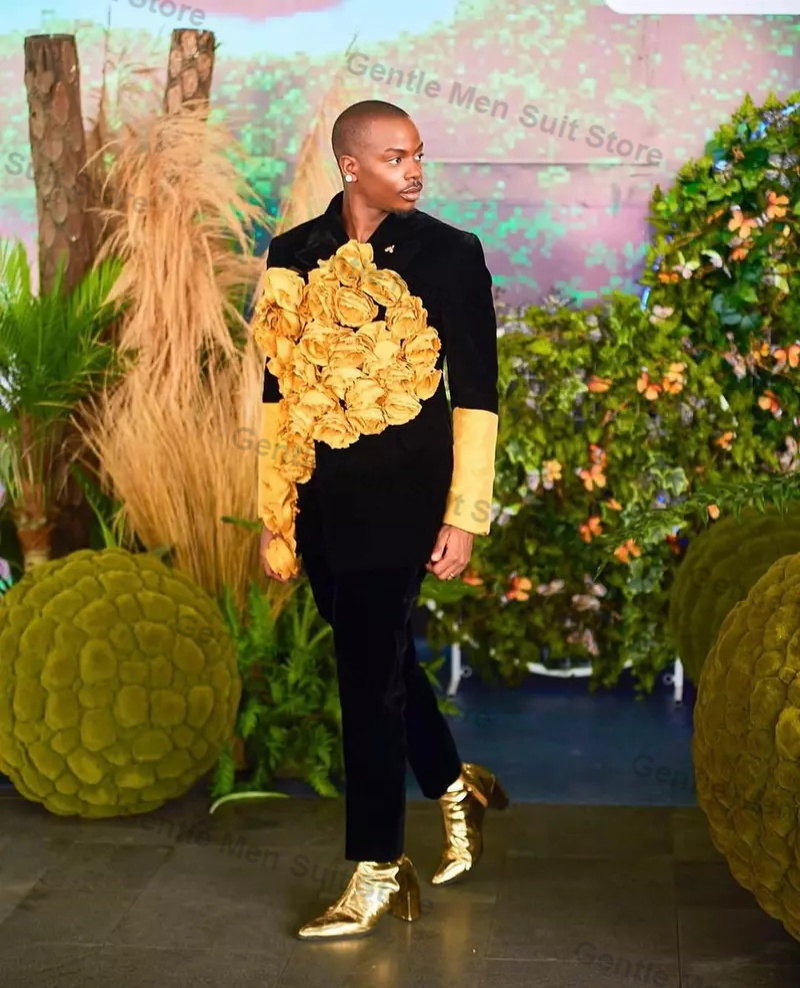 Yellow Black Men Suits Set 2 P - đánh giá và giá Men'S Grooming For Wedding