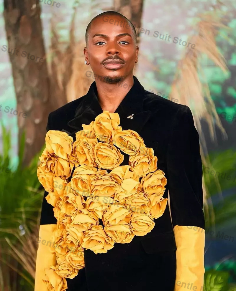 Yellow Black Men Suits Set 2 P - đánh giá và giá Men'S Grooming For Wedding