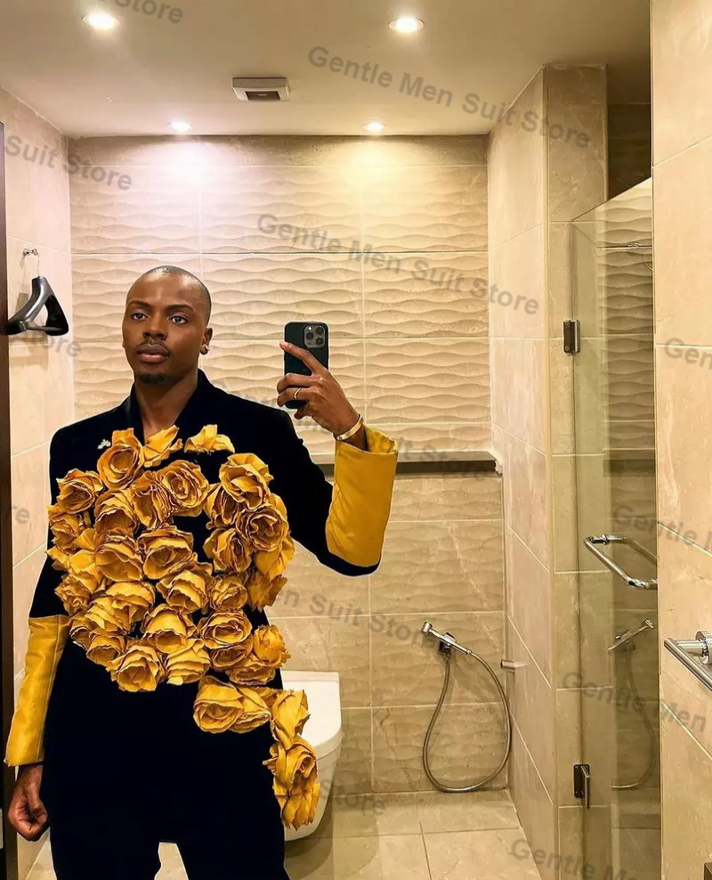 Yellow Black Men Suits Set 2 P - đánh giá và giá Men'S Grooming For Wedding