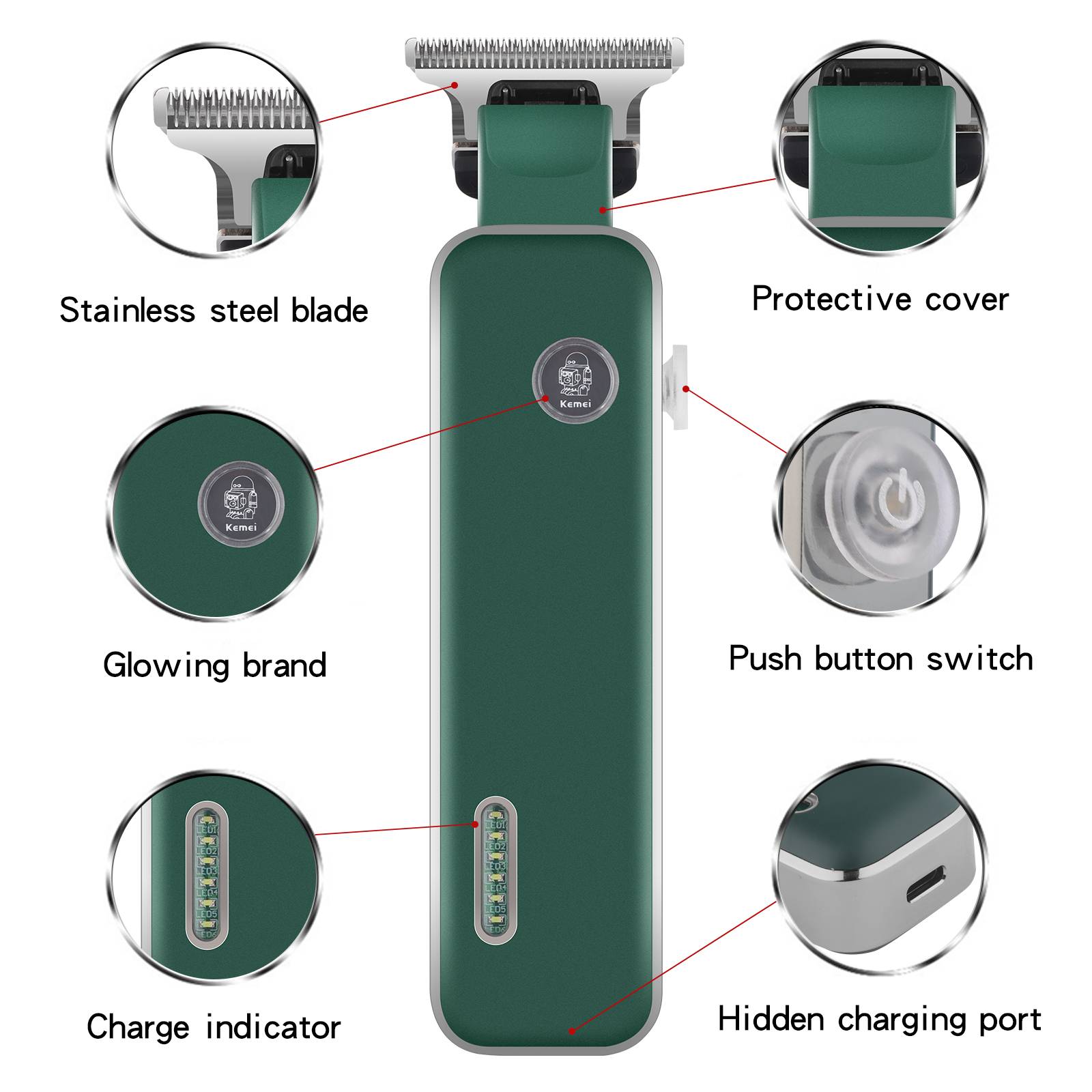 Kemei Professional Hair Clippe - đánh giá và giá Hair Clipper Professional